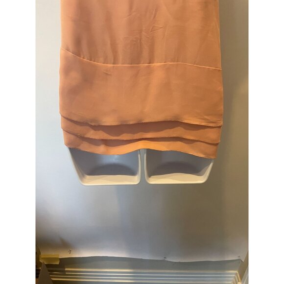 BCBGMaxAzria Blush Pink One Shoulder 100% Silk Ruffle Blouse Top Size S - Picture 9 of 15